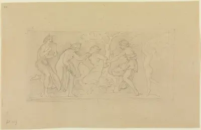 Pan, plågad av nymferna av Moritz von Schwind