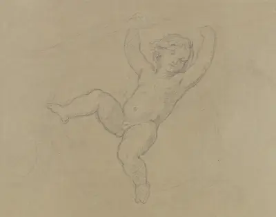 Putto between vines. av Moritz von Schwind