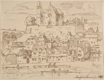 Stadsvy av Moritz von Schwind