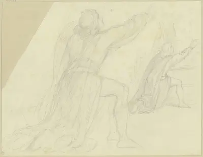 Vorstudie zum Heinrich von Ofterdingen im Freskogemälde des Wartburgsaals av Moritz von Schwind