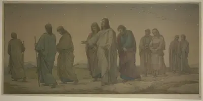 Christ walking with the disciples av Eduard von Steinle