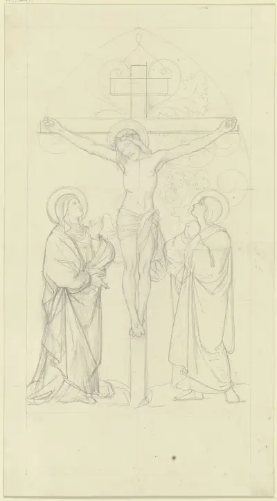 Kristus på korset mellan Maria och Johannes av Eduard von Steinle