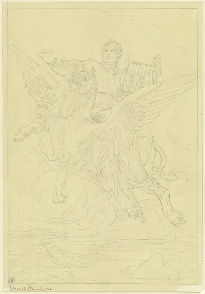 Goethes Apotheose (Entwurf für eine Standarte bei Goethes Jubiläum 1849) von Eduard von Steinle