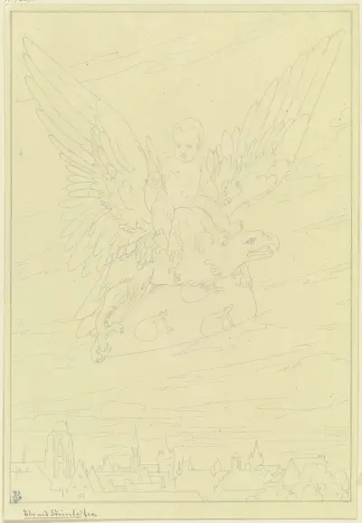 Goethes Geburt (Entwurf für eine Standarte bei Goethes Jubiläum 1849) von Eduard von Steinle