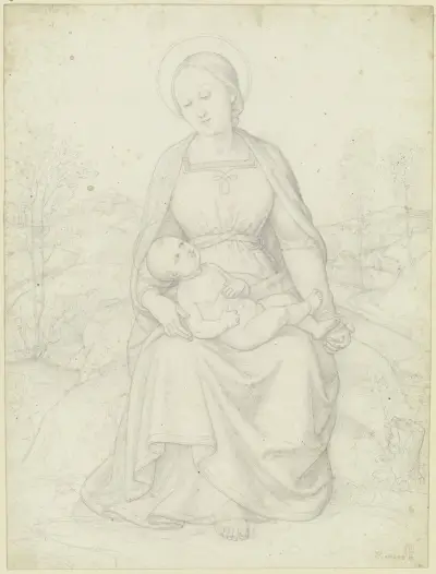 Madonna mit dem Kinde auf dem Schoß von Eduard von Steinle