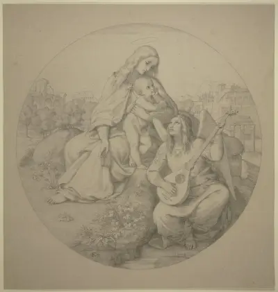 Madonna med musicerande ängel (Madonna del Campidoglio) av Eduard von Steinle