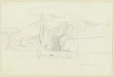 Villa Hadrian vid Tivoli av Eduard von Steinle