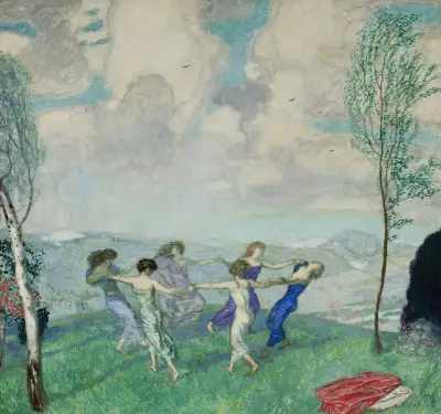 Dansande cirkel av Franz von Stuck