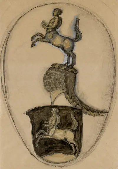Utkast till Franz von Stucks vapen av Franz von Stuck