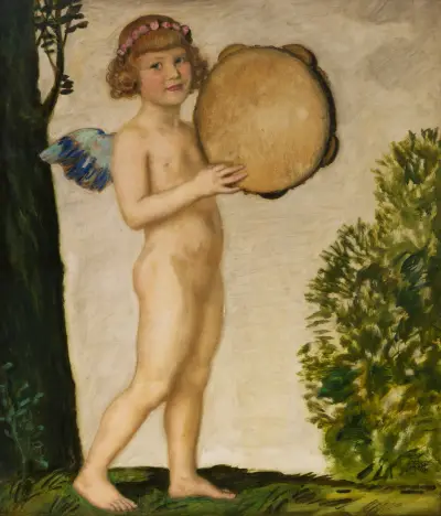 Eros mit Tamburin av Franz von Stuck