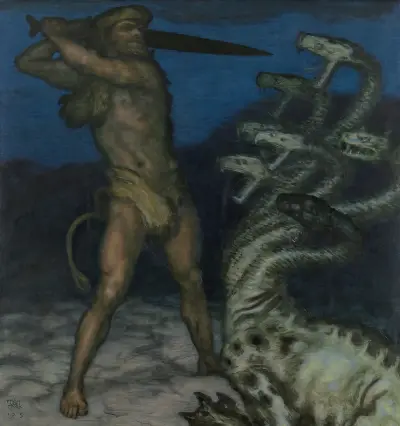 Herkules och hydran av Franz von Stuck