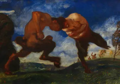 Kämpande faun av Franz von Stuck
