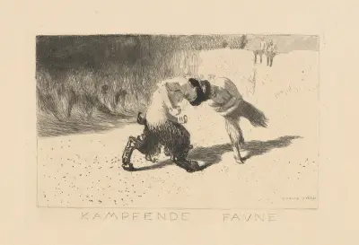 Kampfende Faune (Stridande fauner) av Franz von Stuck