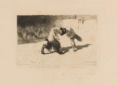 Kämpande faun av Franz von Stuck