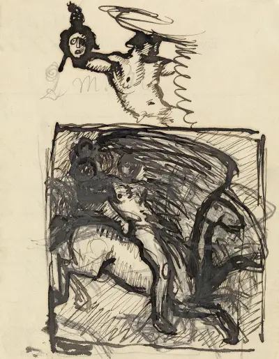Kompositionsskiss för en ryttare av Franz von Stuck