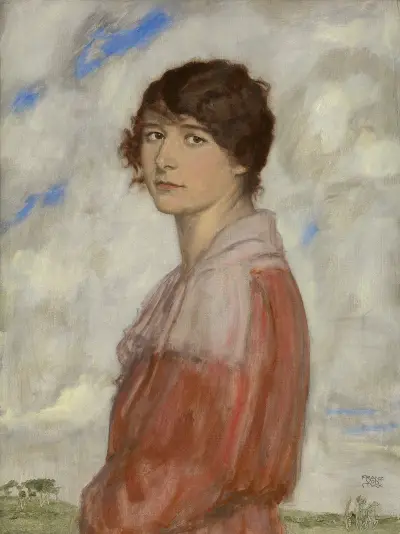 Lady in Red av Franz von Stuck