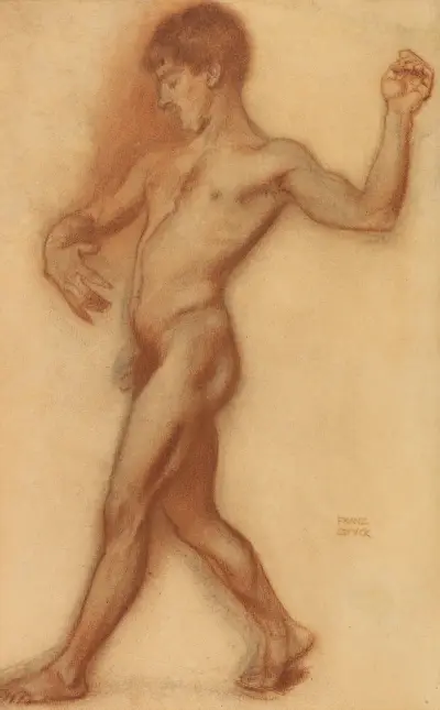 Manlig akt (Studie till ’Dansen’) av Franz von Stuck