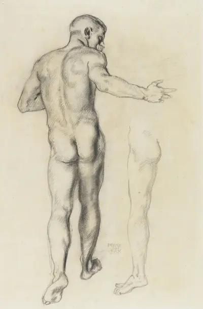 Manlig ryggakt av Franz von Stuck
