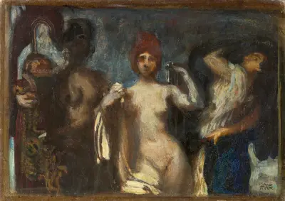 Studie av en amason av Franz von Stuck