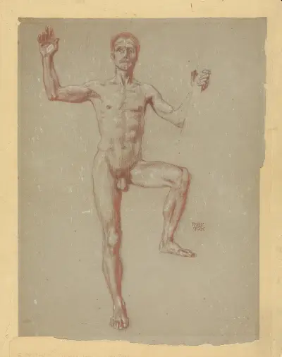 Studie till 'Orfeus och djuren' av Franz von Stuck