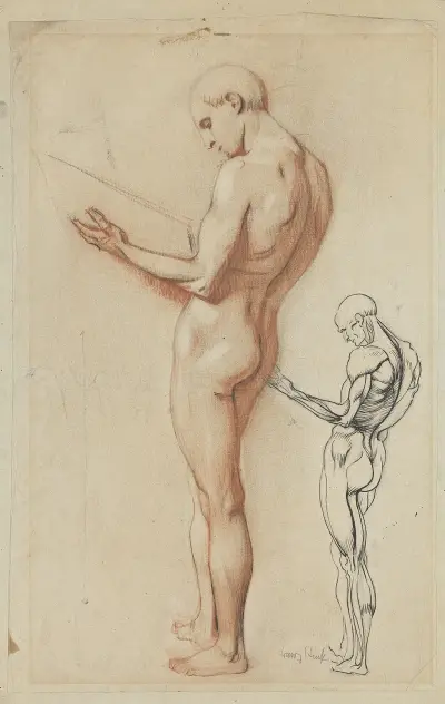 Studie till 'Orfeus' av Franz von Stuck