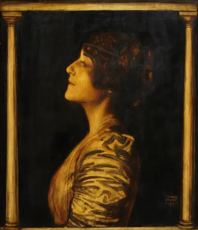Kvinnligt porträtt (Mary Stuck) av Franz von Stuck