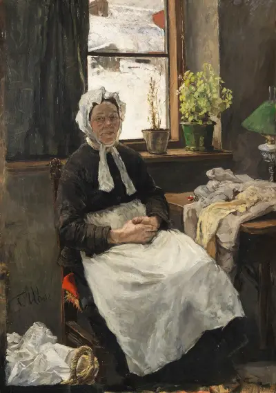 Die alte Näherin av Fritz von Uhde