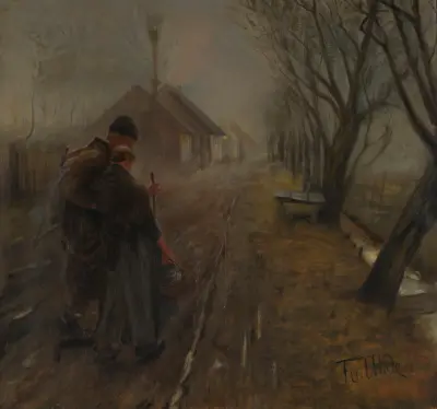 Gang nach Bethlehem (Schwerer Gang) av Fritz von Uhde