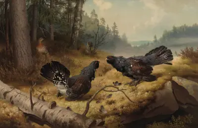 The Fighting Capercaillies av Ferdinand von Wright