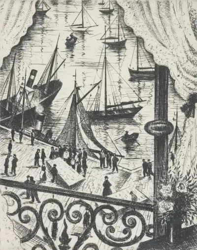 The balcony, Dieppe av Christopher R. W. Nevinson