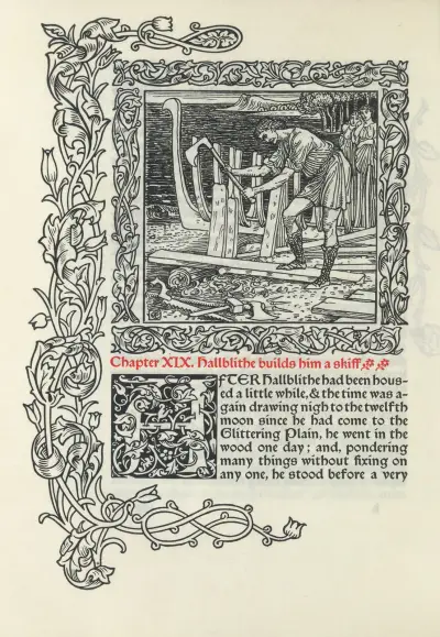 Kapitel XIX. Hallblithe bygger sig en skiff av Walter Crane
