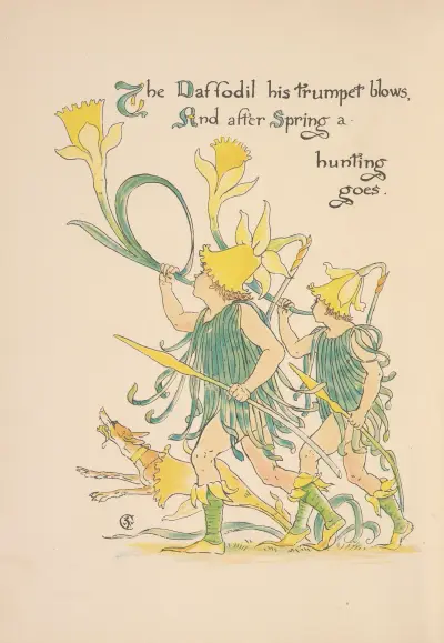 Floras fest; En maskerad av blommor Pl.06 av Walter Crane