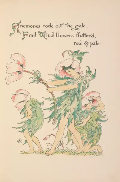 Floras fest; En mask av blommor Pl.07 av Walter Crane