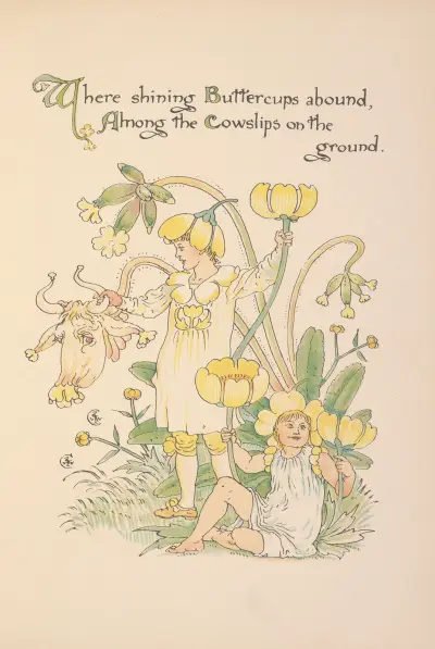 Floras fest; En blommas maskerad Pl.11 av Walter Crane