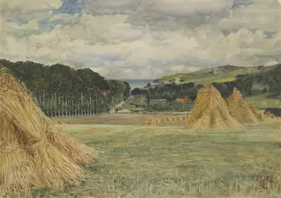 Harvest field, Normandy von Walter Crane