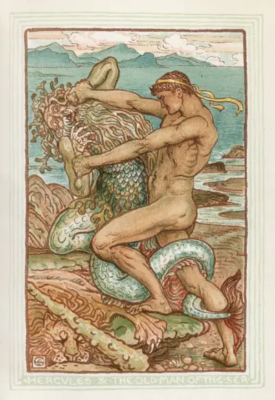Hercules och gubben i havet av Walter Crane