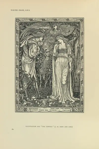 Illustration till Stormen av Walter Crane