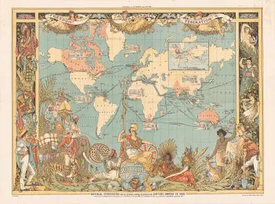 Imperial Federation Map of the World Showing the Extent of the British Empire in 1886 von Walter Crane