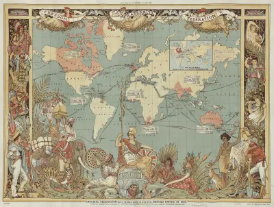 Imperial Federation, Map of the World Showing the Extent of the British Empire in 1886 av Walter Crane