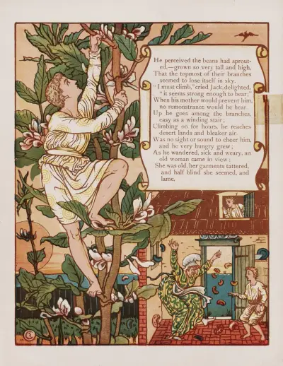 Jack och bönstjälken, pl. 3 av Walter Crane