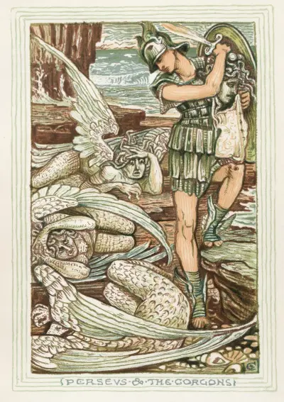Perseus och gorgonerna av Walter Crane