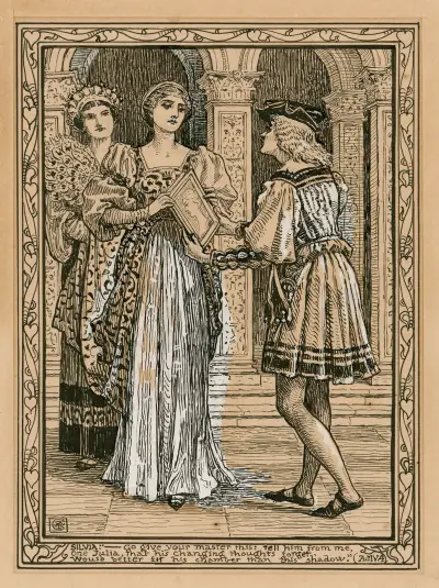 Silvia; ‘..Go give your master this, tell him from me, one Julia, that his changing thoughts forget…’ von Walter Crane