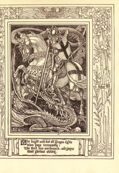 Spensers Faerie Queene pl. 17 av Walter Crane
