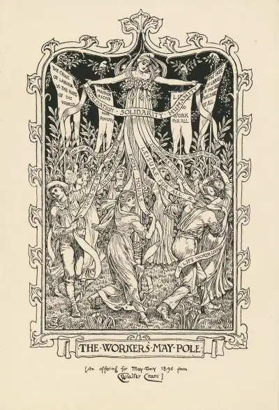 Arbetarnas majstång. En gåva till första maj 1894 från Walter Crane av Walter Crane