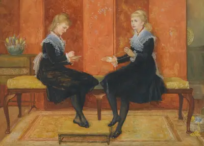 Violet och Lily, Edmund Routledge döttrar av Walter Crane