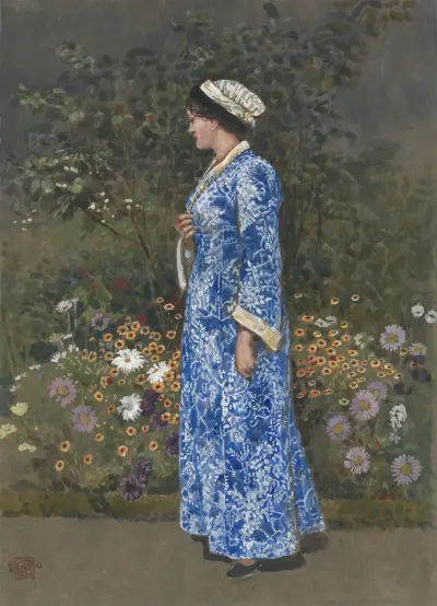 Kvinna i kimono av Walter Crane