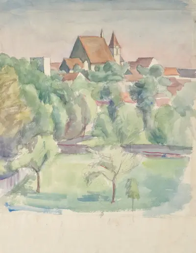 Landschaft mit Kirche – nr 2 av Walther Gamerith