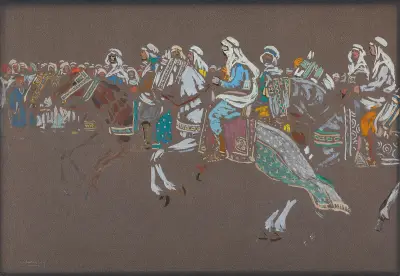 Arab cavalry av Wassily Kandinsky