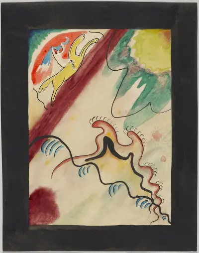 Design for the cover of the almanac ‘The Blue Rider’ VIIII av Wassily Kandinsky