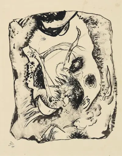 Drawing for ‘Bild auf hellem Grund’ av Wassily Kandinsky